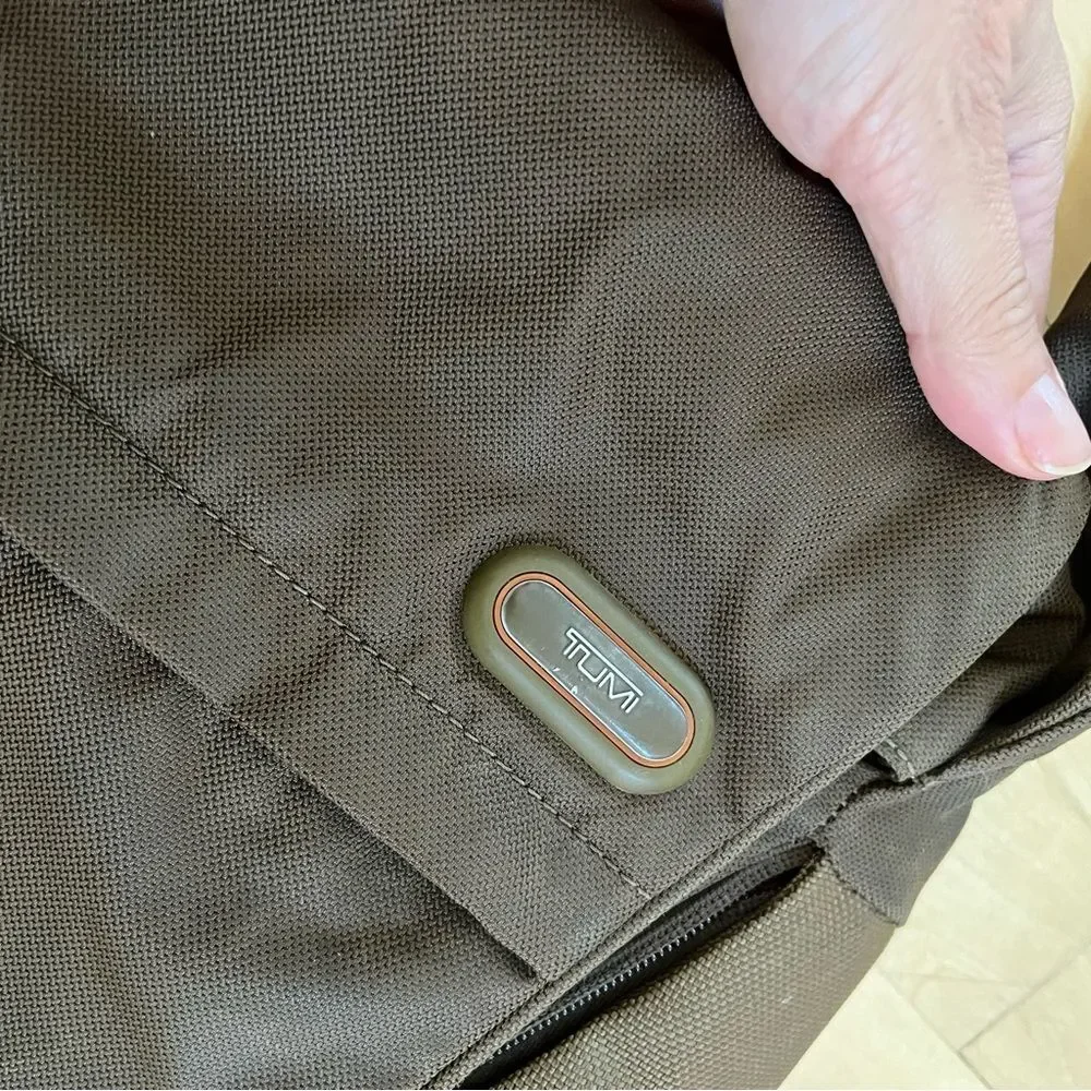 TUMI T-Tech 51128 Messenger Bag in Dark Brown and Olive Green